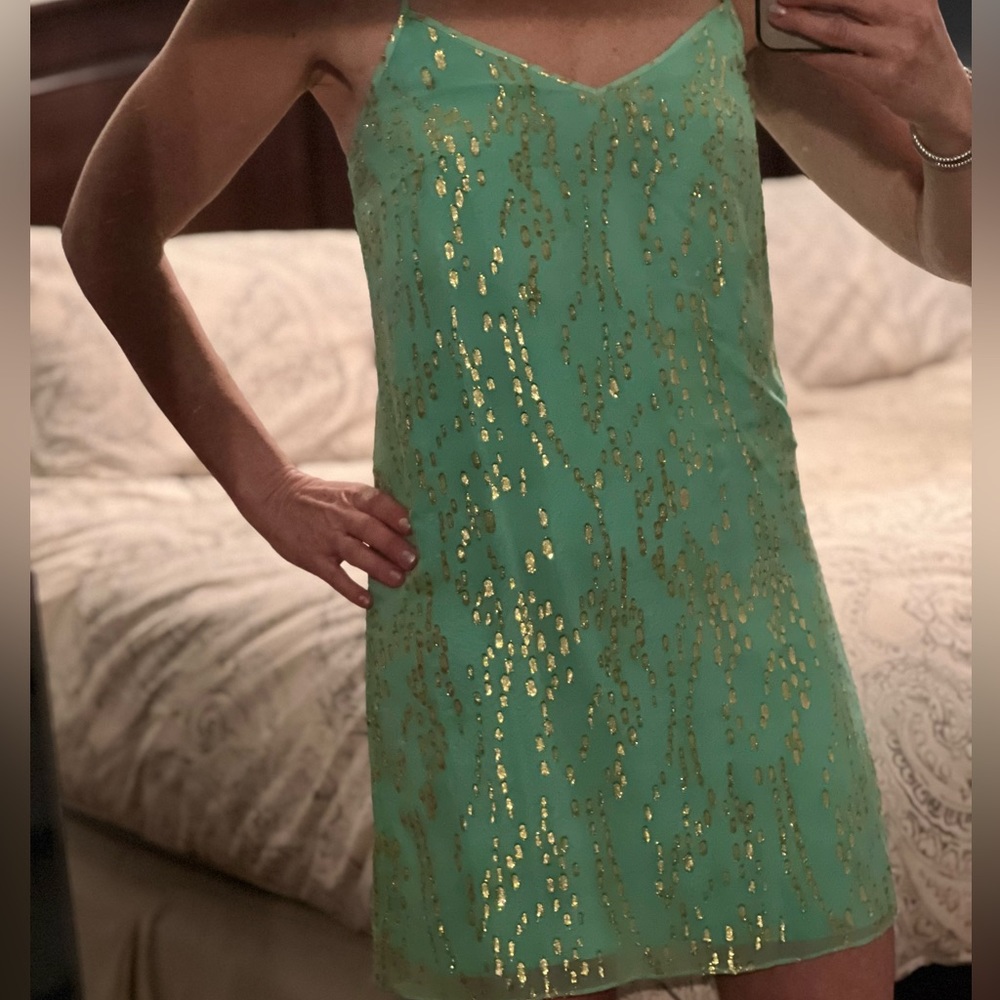 Lilly Pulitzer Mint Green with Gold Flecks Dress